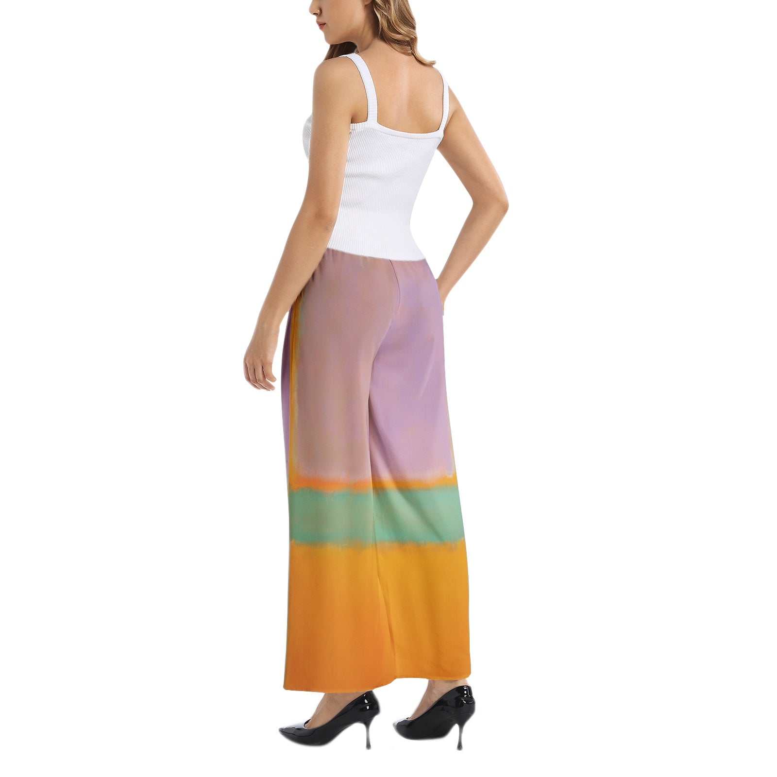 Elastic Waist Wide Leg Pant