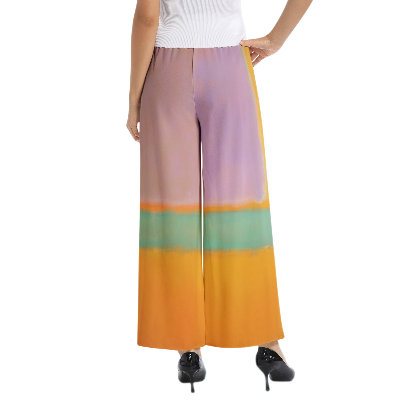 Elastic Waist Wide Leg Pant