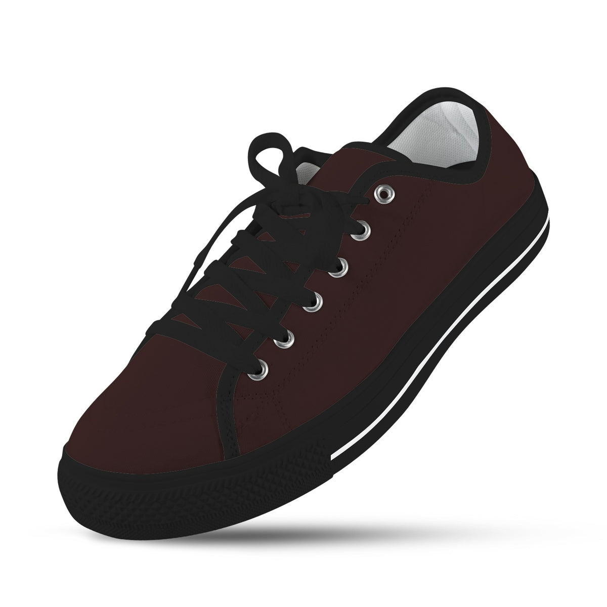 Men's Custom Seattle Nylon Canvas Low Top Casual Shoes - Maroon
