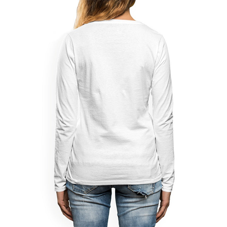 Women's Crew Neck Long Sleeve T-Shirt - 100% Cotton
