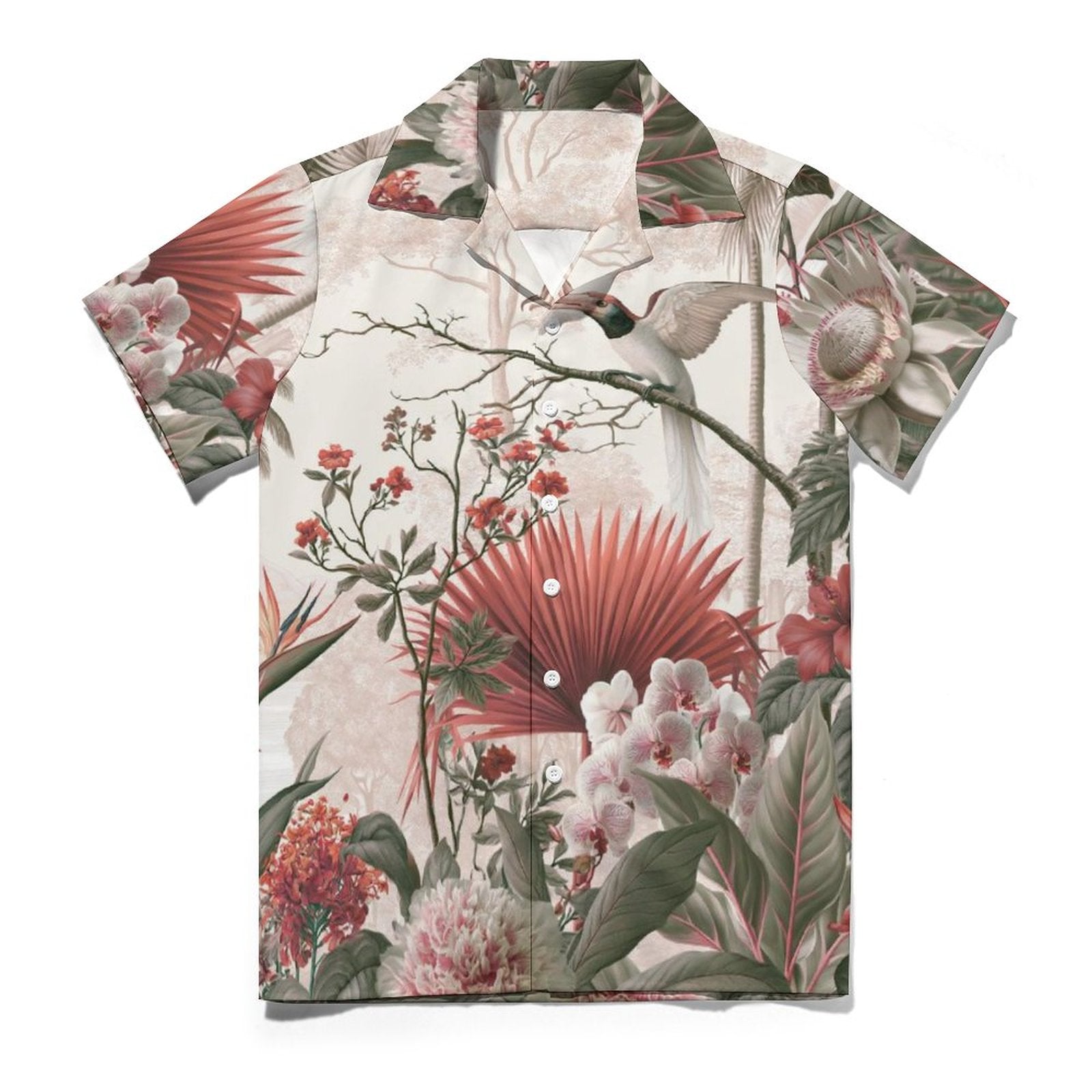 Short Sleeve Cuban Collar Shirt(All-Over Printing) Hawaiian print 1