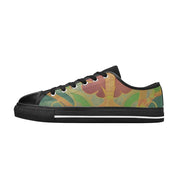 Men's Custom Wright Blue & Maroon Canvas Low Top Shoes