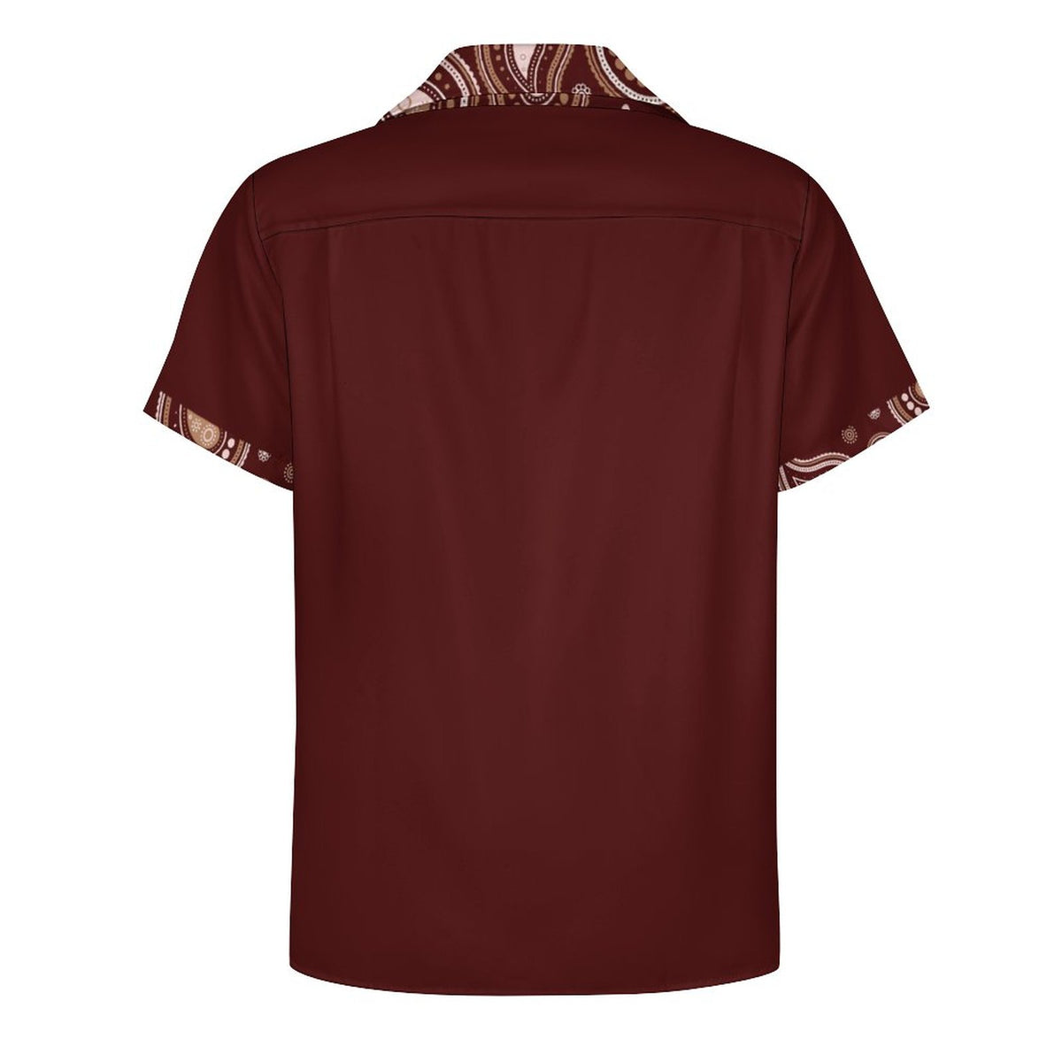 Short Sleeve Cuban Collar Shirt(All-Over Printing) brown paisley stripe