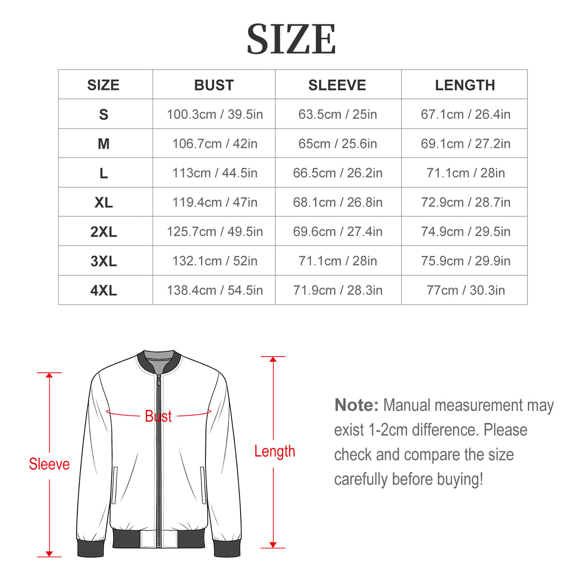 230gsm Men's Lightweight Zip-Up Jacket(All-Over Printing)