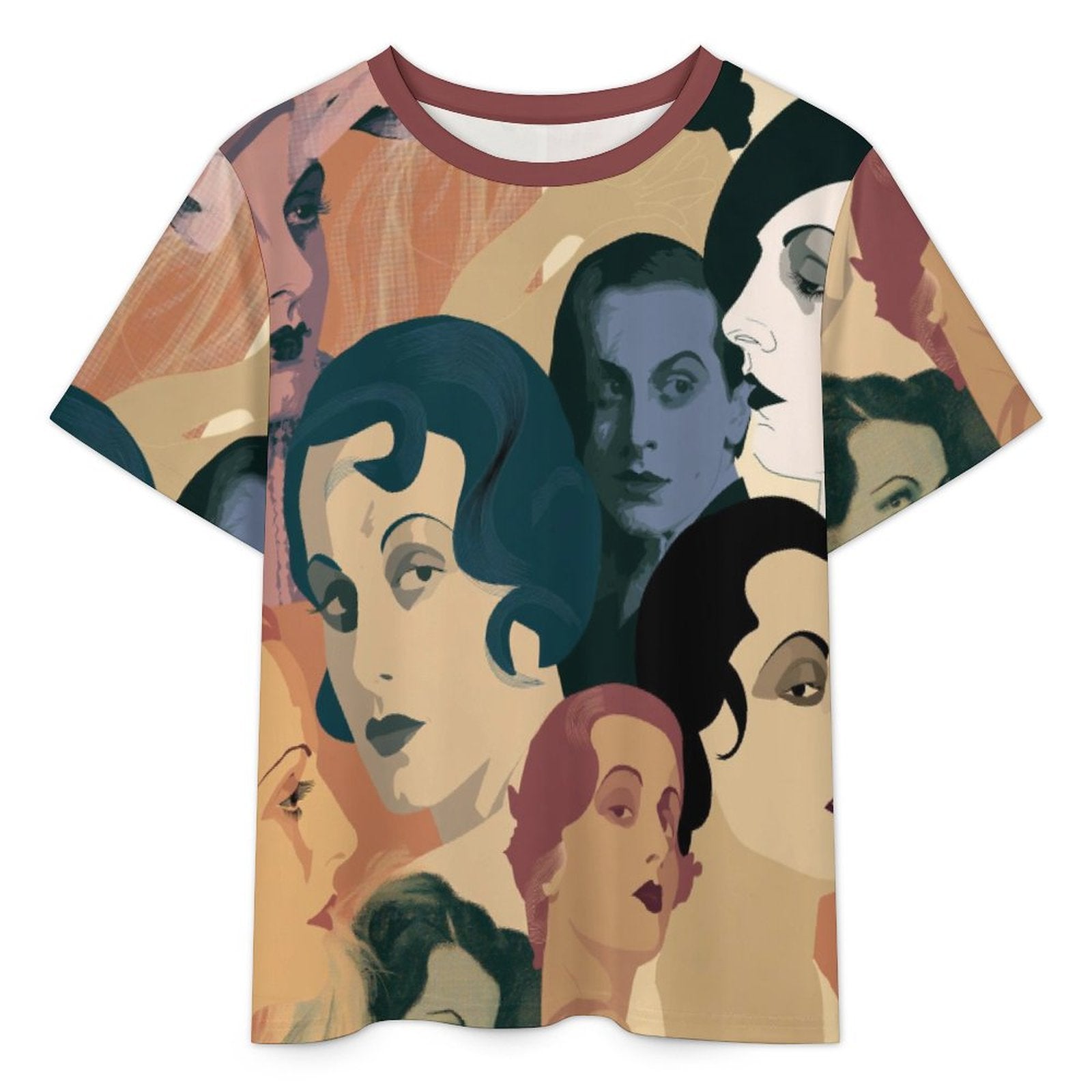 180gsm Short Sleeved Pajama Set(All-Over Printing) art deco movie stars