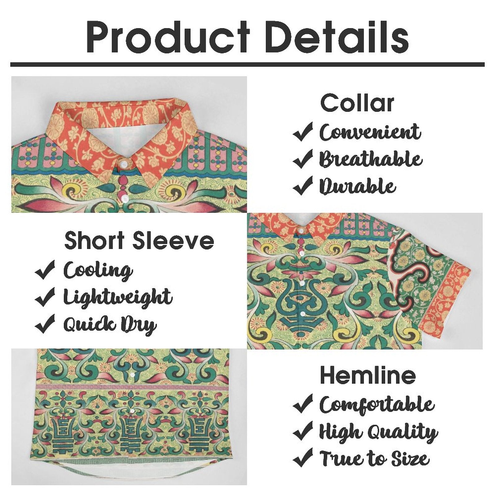 Men's Short Sleeve Button Shirt with Pocket(XS-7XL) Indian Pattern