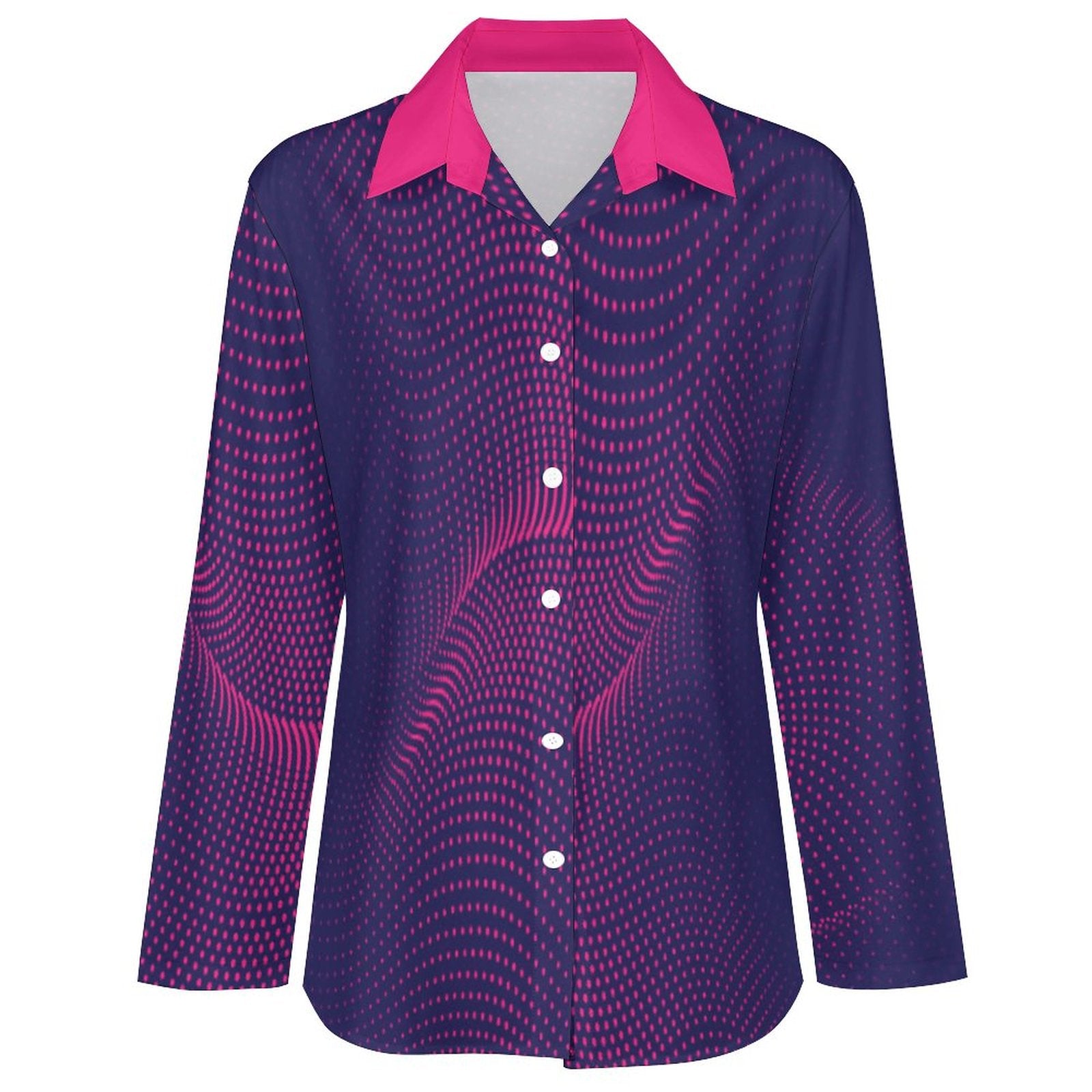 100gsm Irregular Shirt For Women(All-Over Printing) blue pink dots