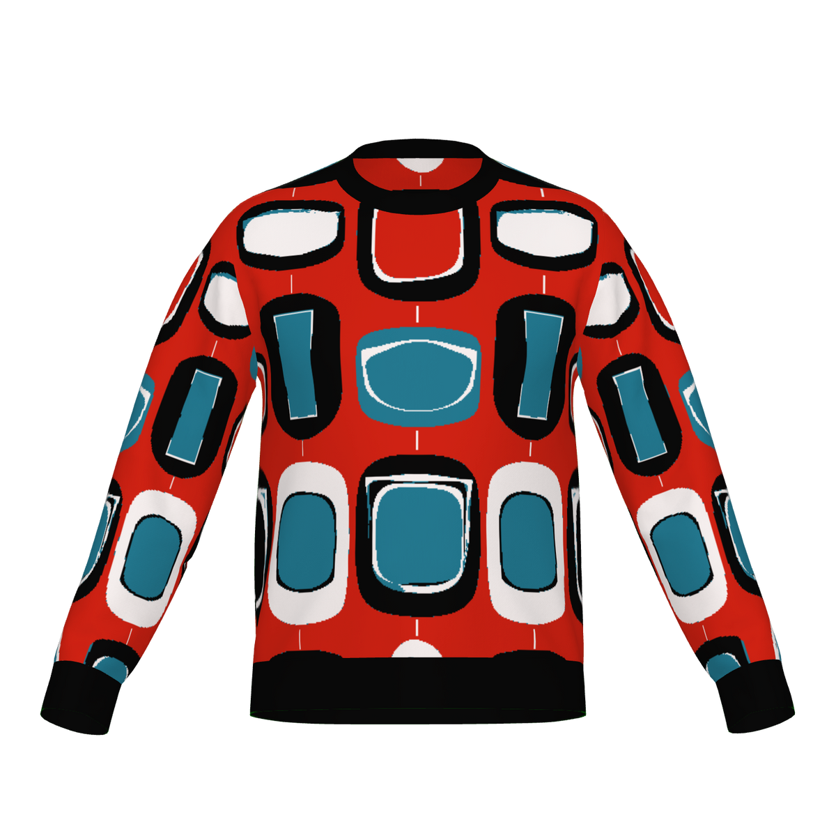 retro rectangles teal and burnt orange