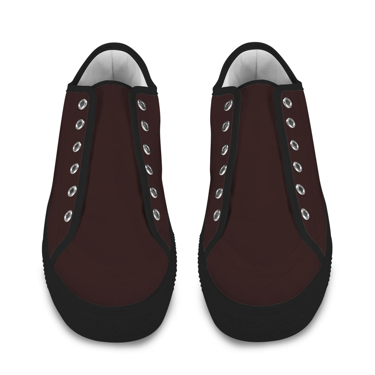 Men's Custom Seattle Nylon Canvas Low Top Casual Shoes - Maroon