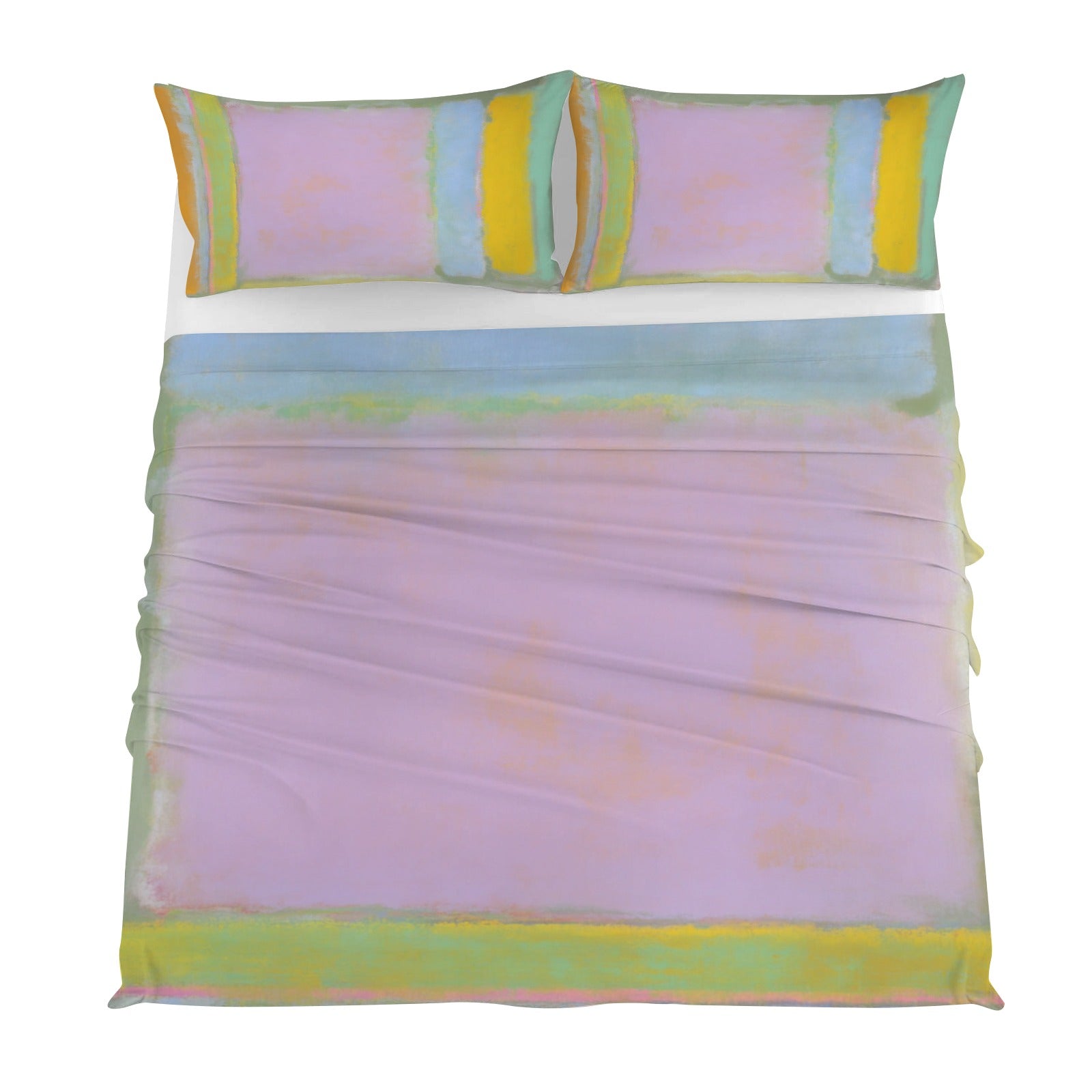 winter.moon_mark_rothko_painting_SPRING_colors_pastel_colors__8dc559d5-8bc8-4d5f-a047-954f7ab8449b_3 4-Piece Bedding Set with Blank Fitted Sheet 82.7x82.7inch
