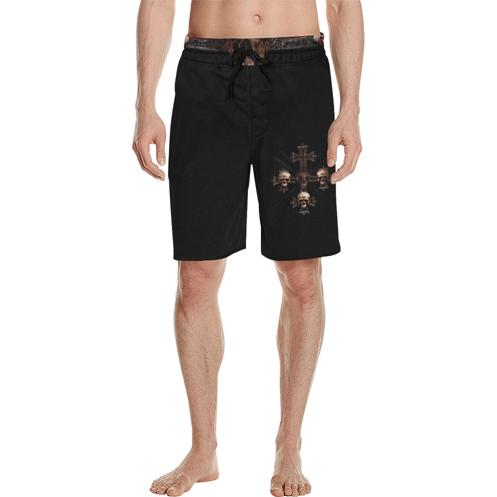 Men's All Over Print Casual Shorts with Drawstring