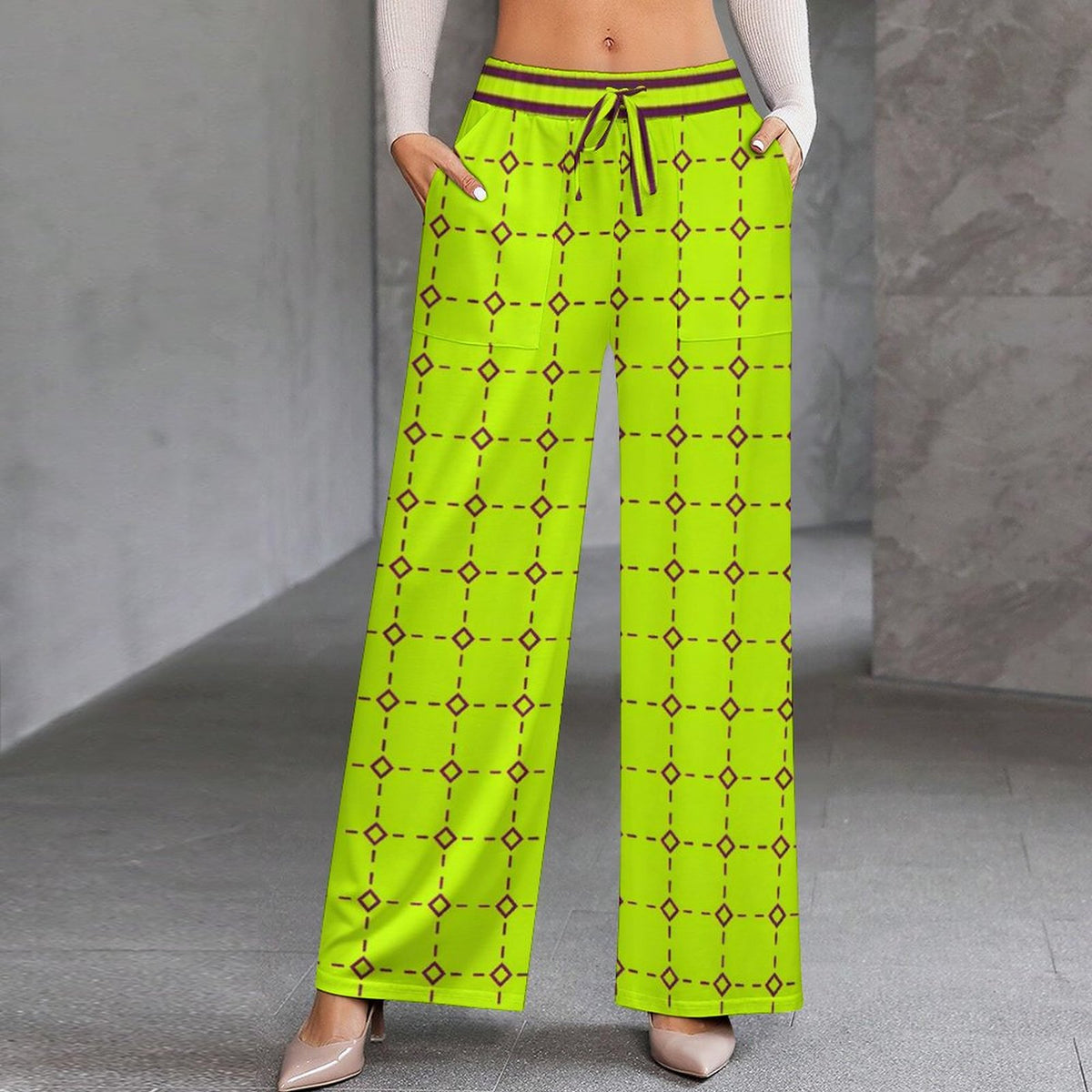 180gsm Women's Wide Leg Pant(All-Over Printing)