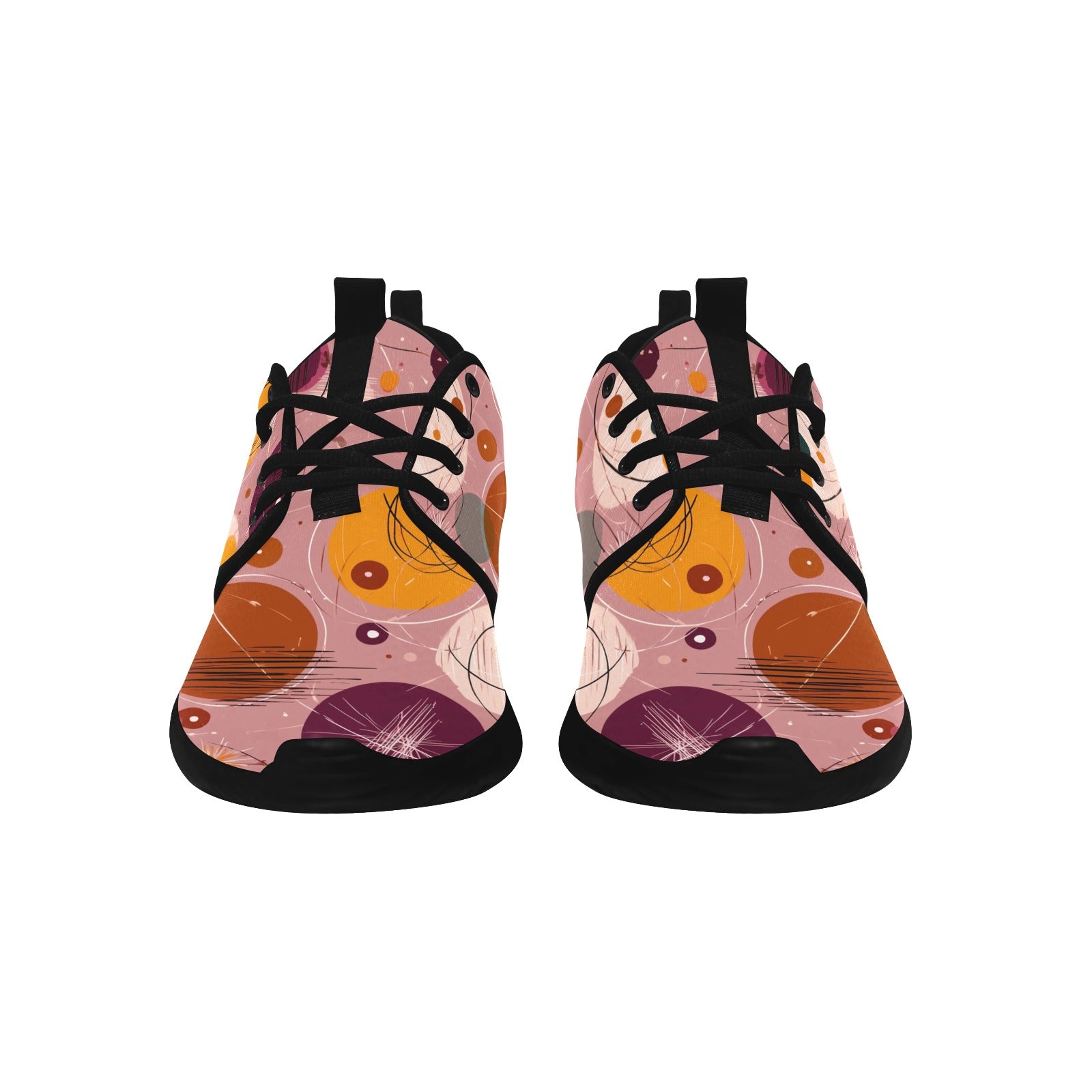 winter.moon_1950s_atomic_retro_art_pattern_textile_--chaos_10_-_639575ad-706c-466e-9cbc-3855f2fc3ba1 Women's Pull Loop Sneakers (Model 02001)