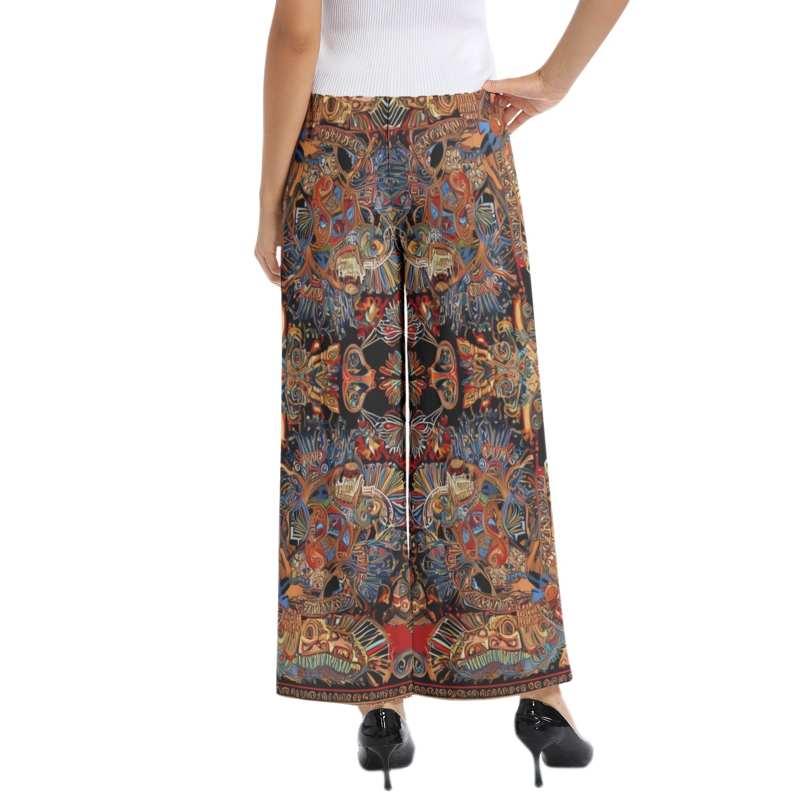 Elastic Waist Wide Leg Pant