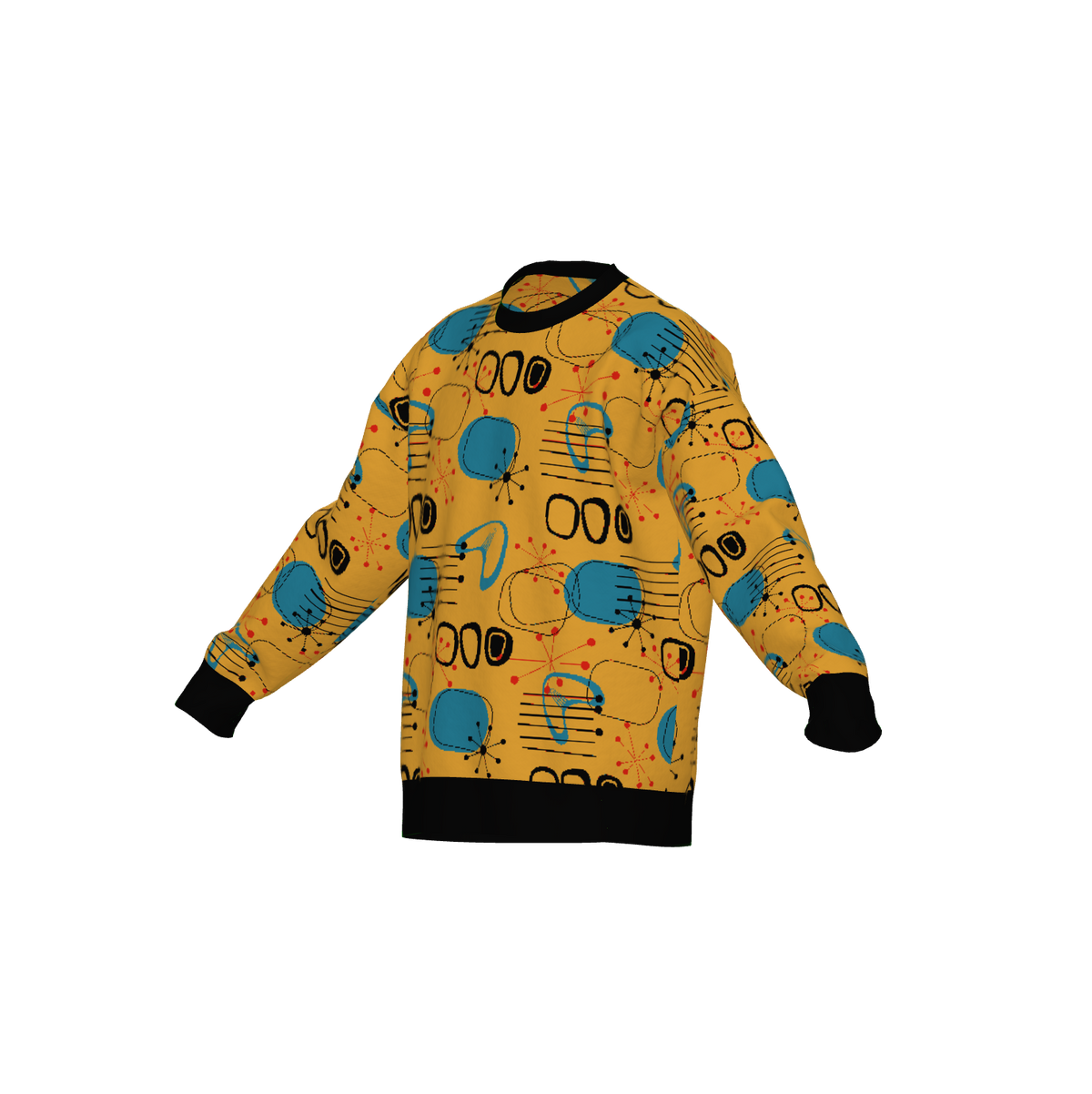 retro long sleeve sweater orange vector