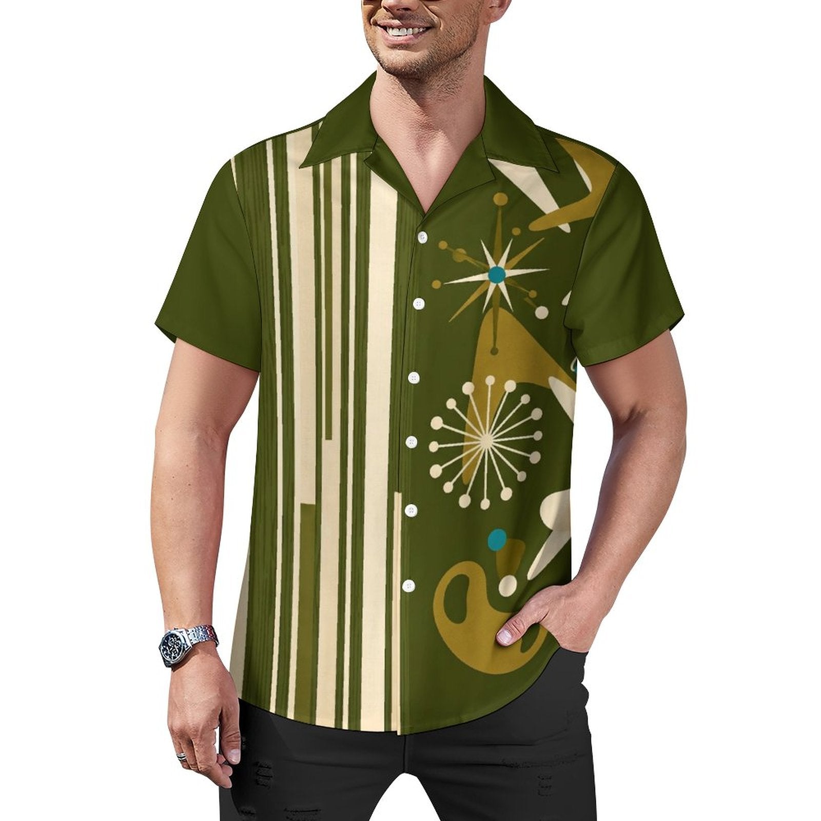 DTG 110gsm Cotton Cuban Collar Shirt For Men(All-Over Printing)