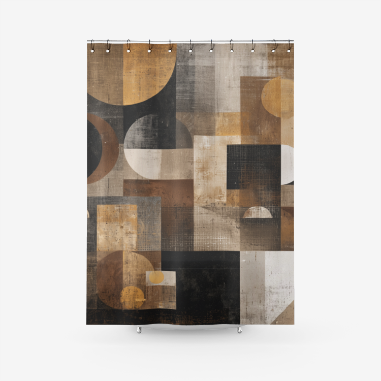 flr 1 Textured Fabric Shower Curtain Printed Bathroom Curtains