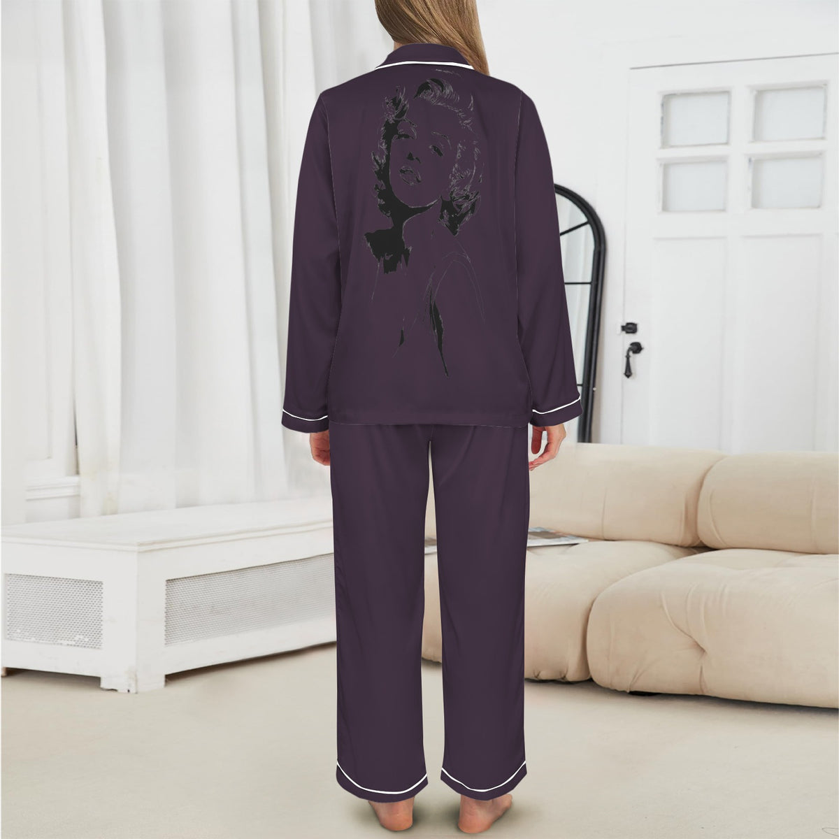 Marilyn Monroe Black & White Satin Pajama Set