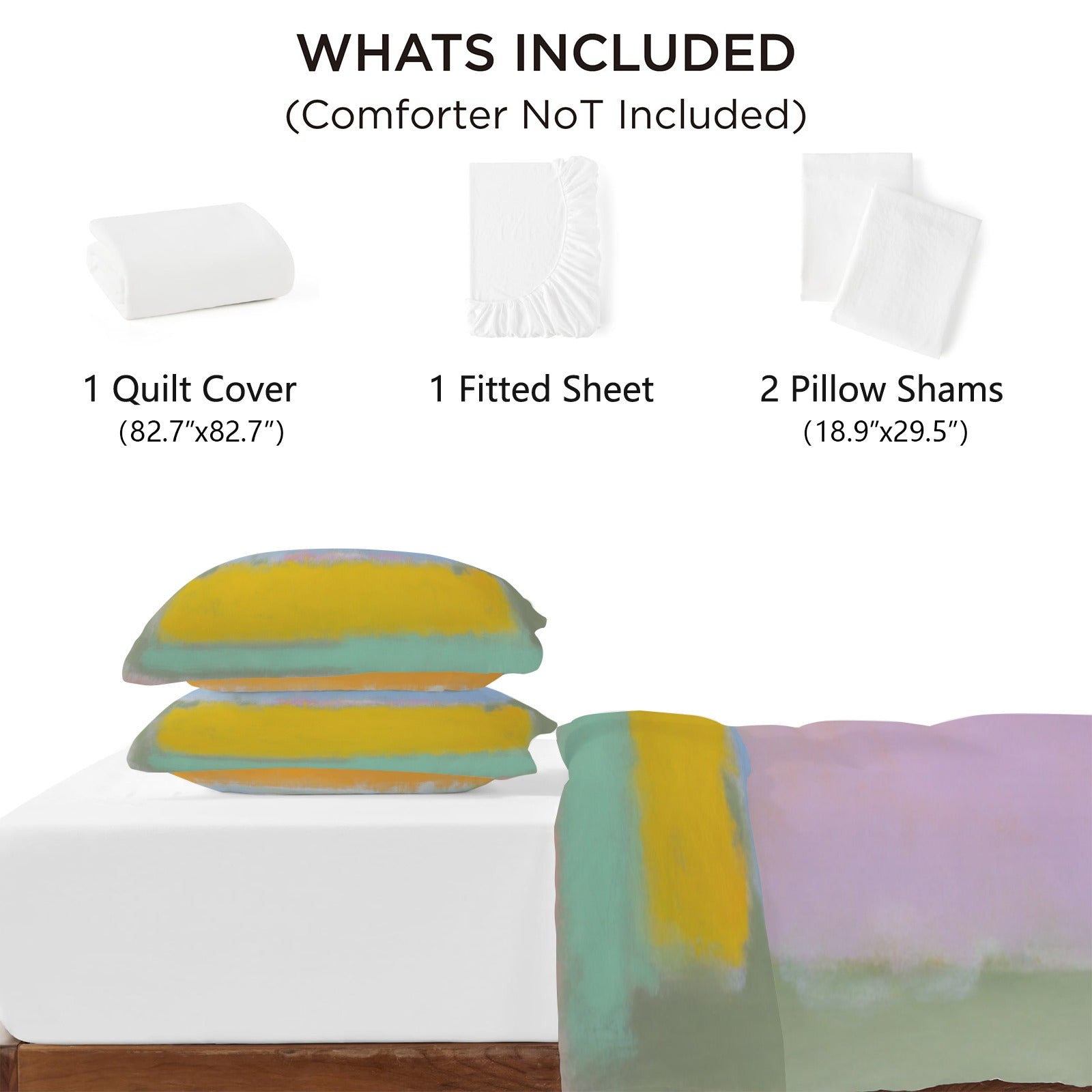 winter.moon_mark_rothko_painting_SPRING_colors_pastel_colors__8dc559d5-8bc8-4d5f-a047-954f7ab8449b_3 4-Piece Bedding Set with Blank Fitted Sheet 82.7x82.7inch