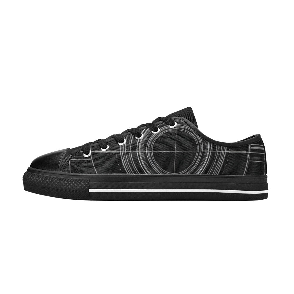 target Men's Low Top Canvas Shoes-4 Sides (Model 018)