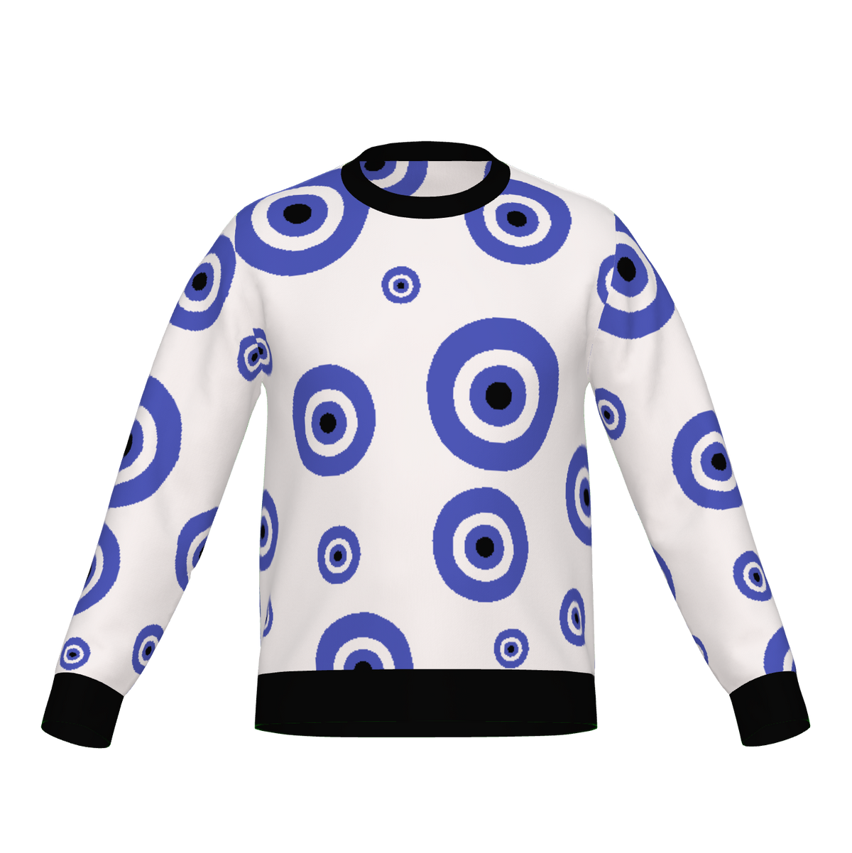 Blue Bullseye retro long-sleeve sweater