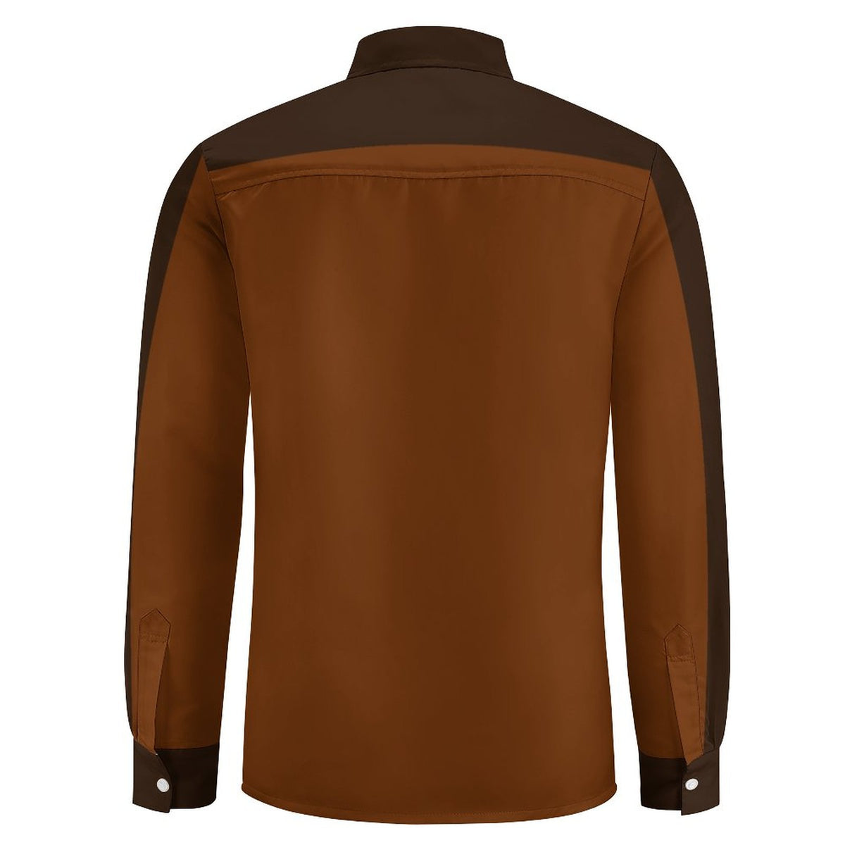Faux Linen Men Long Sleeve Shirt with Pocket(All-Over Printing)