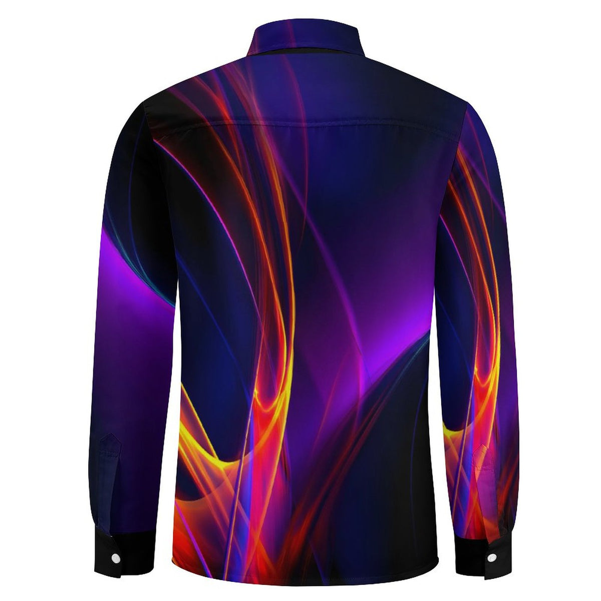 Faux Linen Men Long Sleeve Shirt with Pocket(All-Over Printing)