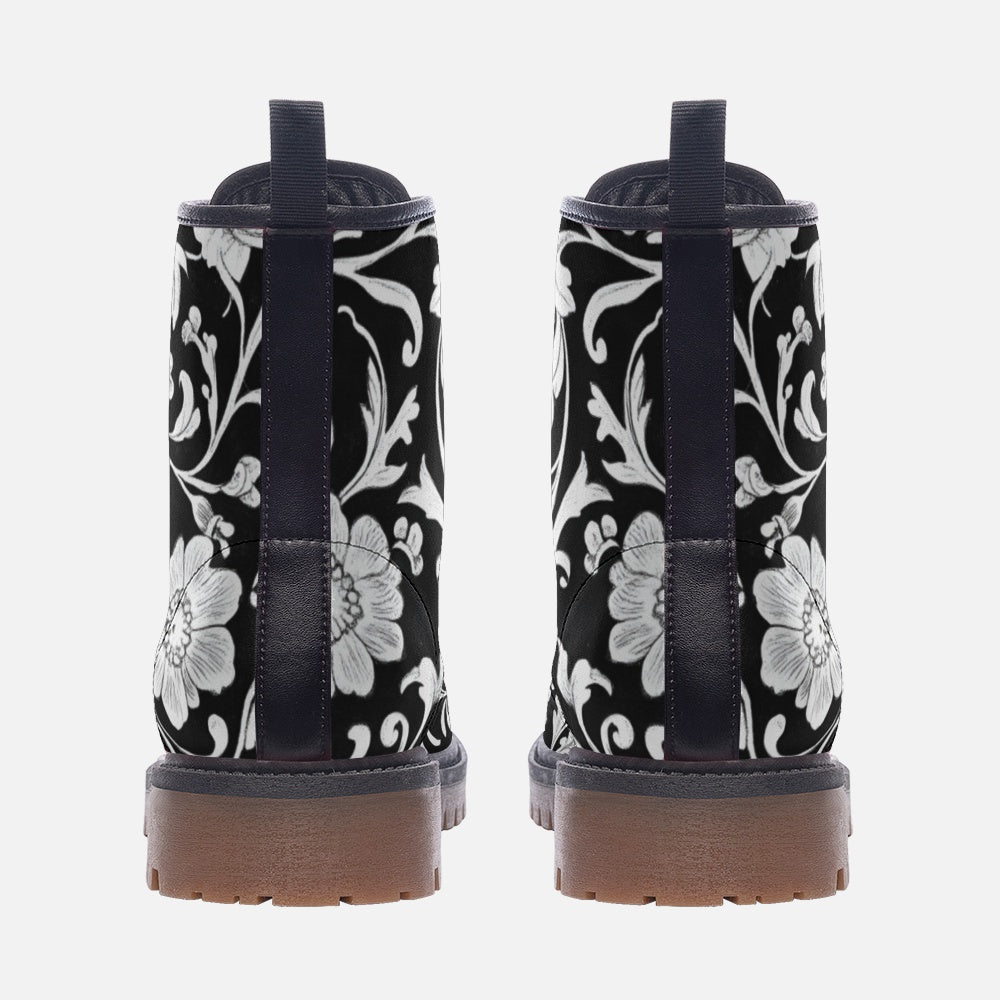 Lace-Up Wide Fit Faux Leather Lightweight Boots