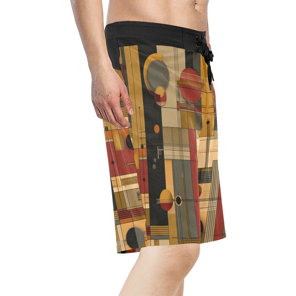 winter.moon_Frank_Lloyd_Wright_inspired_minimalist_pattern_film_1d52707f-1c5f-4457-bedd-b9aab7937ba9 Men's All Over Print Board Shorts (Model L16)