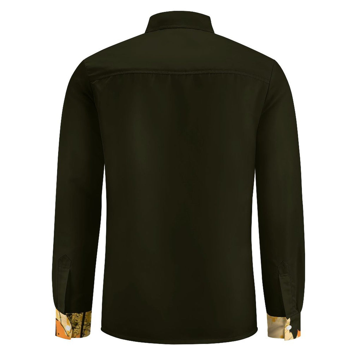 Faux Linen Men Long Sleeve Shirt with Pocket(All-Over Printing)