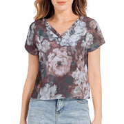 Cheri 2 Batwing Sleeve V-Neck Chiffon Women Casual Top
