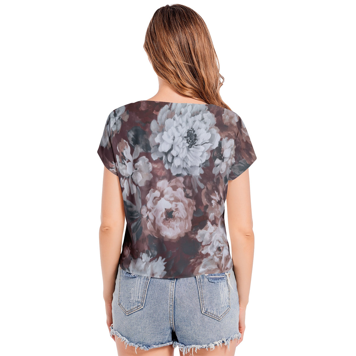 Cheri 2 Batwing Sleeve V-Neck Chiffon Women Casual Top