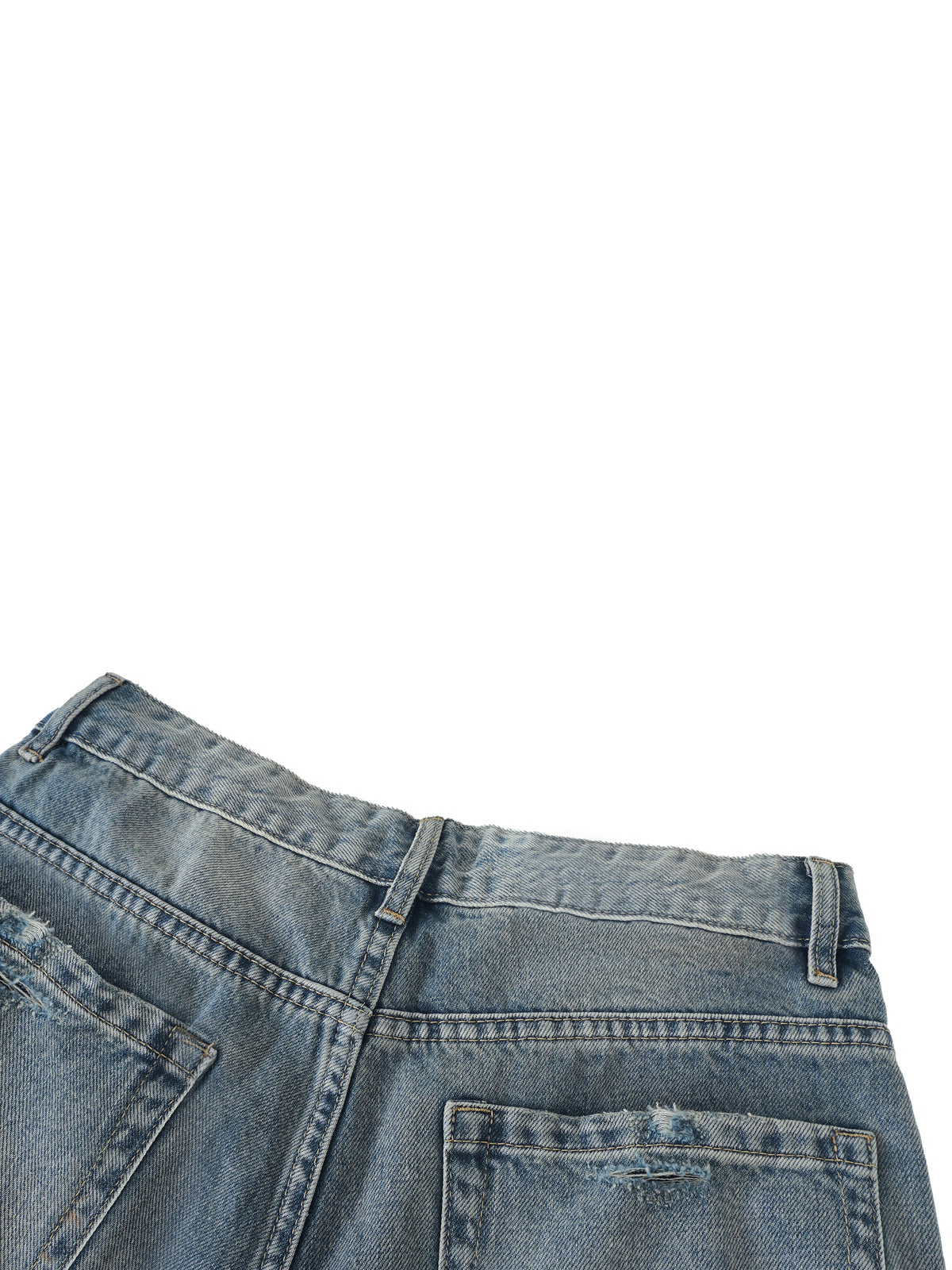 Men’s Distressed Barrel Leg Jeans Loose Fit Streetwear Denim