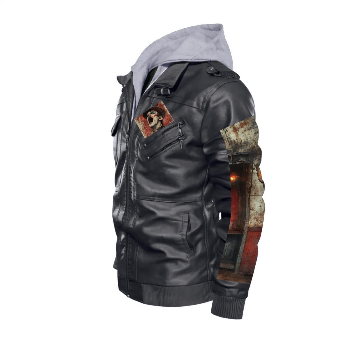 Men's Zip Leather Jacket |DTF